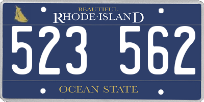 RI license plate 523562