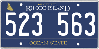 RI license plate 523563