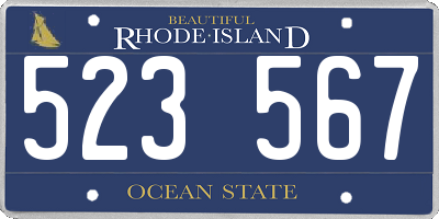 RI license plate 523567
