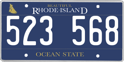 RI license plate 523568