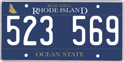 RI license plate 523569