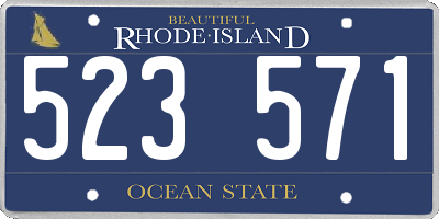 RI license plate 523571