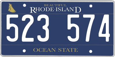RI license plate 523574