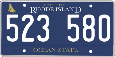 RI license plate 523580
