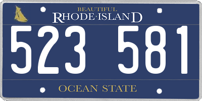 RI license plate 523581