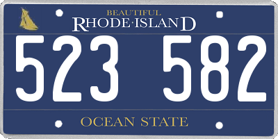 RI license plate 523582