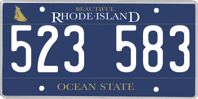 RI license plate 523583