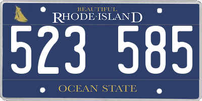 RI license plate 523585