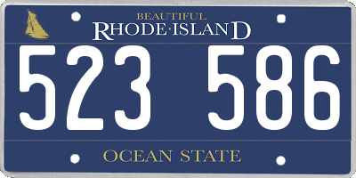 RI license plate 523586