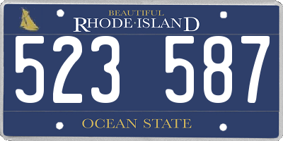 RI license plate 523587