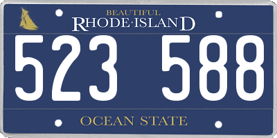 RI license plate 523588