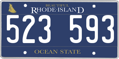 RI license plate 523593