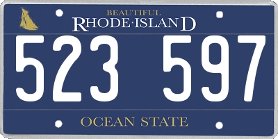 RI license plate 523597