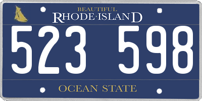 RI license plate 523598