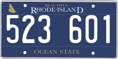 RI license plate 523601