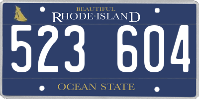RI license plate 523604