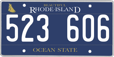 RI license plate 523606