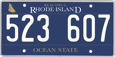 RI license plate 523607