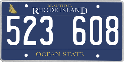 RI license plate 523608