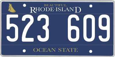 RI license plate 523609
