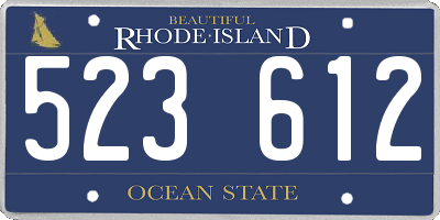 RI license plate 523612