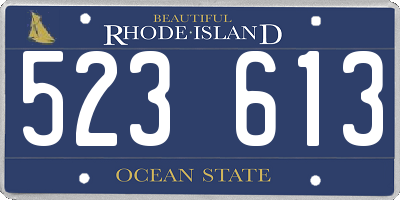 RI license plate 523613