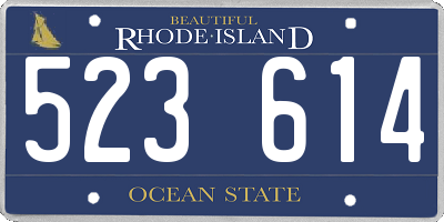 RI license plate 523614