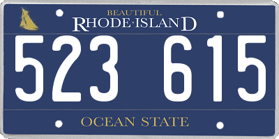 RI license plate 523615