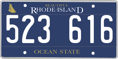 RI license plate 523616