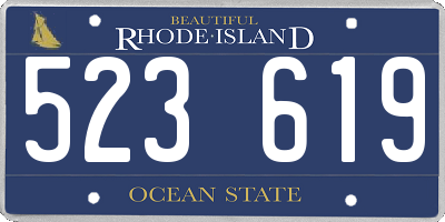 RI license plate 523619