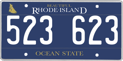 RI license plate 523623