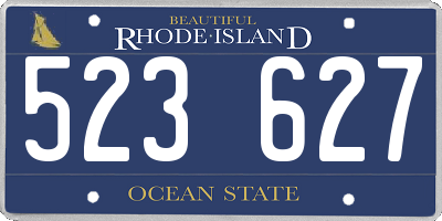 RI license plate 523627