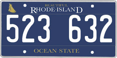 RI license plate 523632