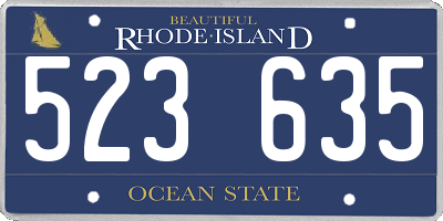 RI license plate 523635