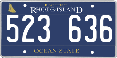 RI license plate 523636
