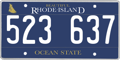 RI license plate 523637