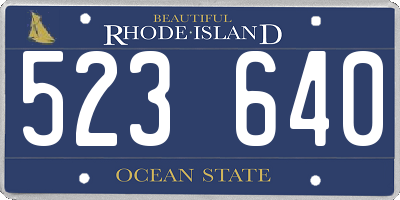RI license plate 523640