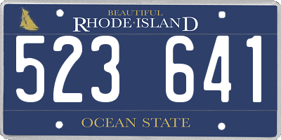 RI license plate 523641