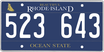 RI license plate 523643