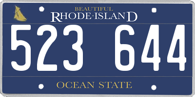 RI license plate 523644
