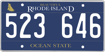 RI license plate 523646