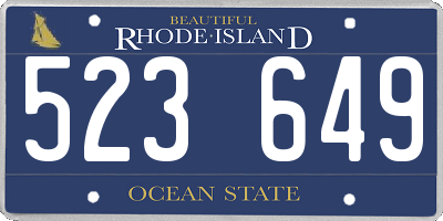 RI license plate 523649