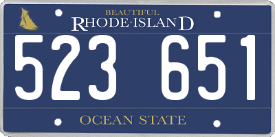 RI license plate 523651