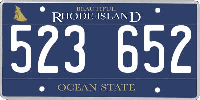 RI license plate 523652