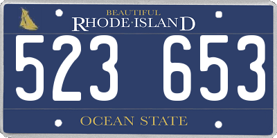 RI license plate 523653