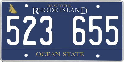 RI license plate 523655