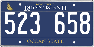 RI license plate 523658