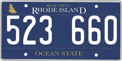 RI license plate 523660