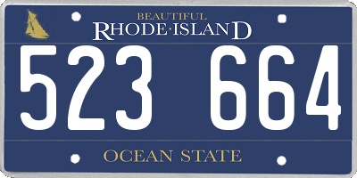 RI license plate 523664