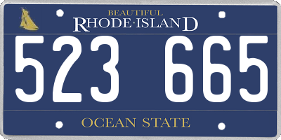 RI license plate 523665